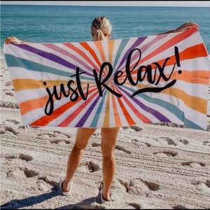 Katydid Colorful 'Just Relax' Beach Towel